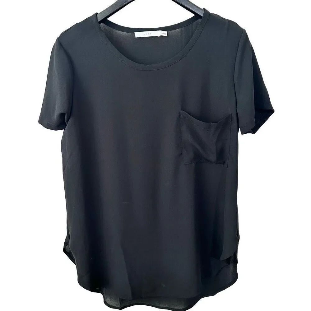 Lush black short sleeved blouse